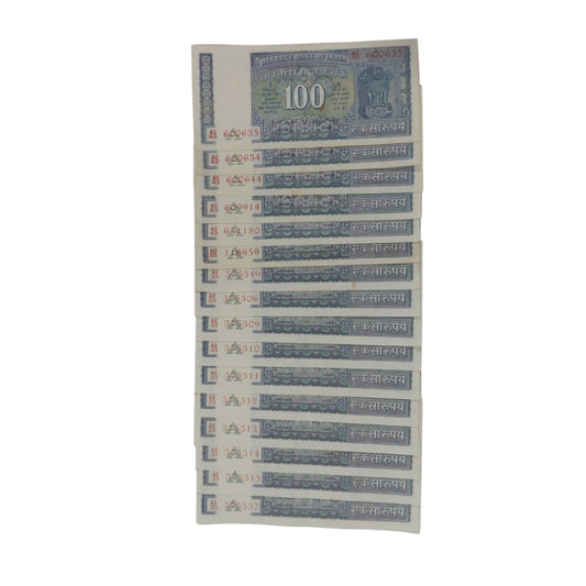Rs 100 White strip Note sign by IG Patel Rare each note given for 1300/- - Collection Bazzar