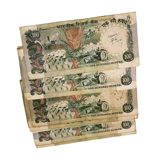 Rs 100 agriculture 10 notes price 1500 governor s vaikatraman  rare collectible - Collection Bazzar