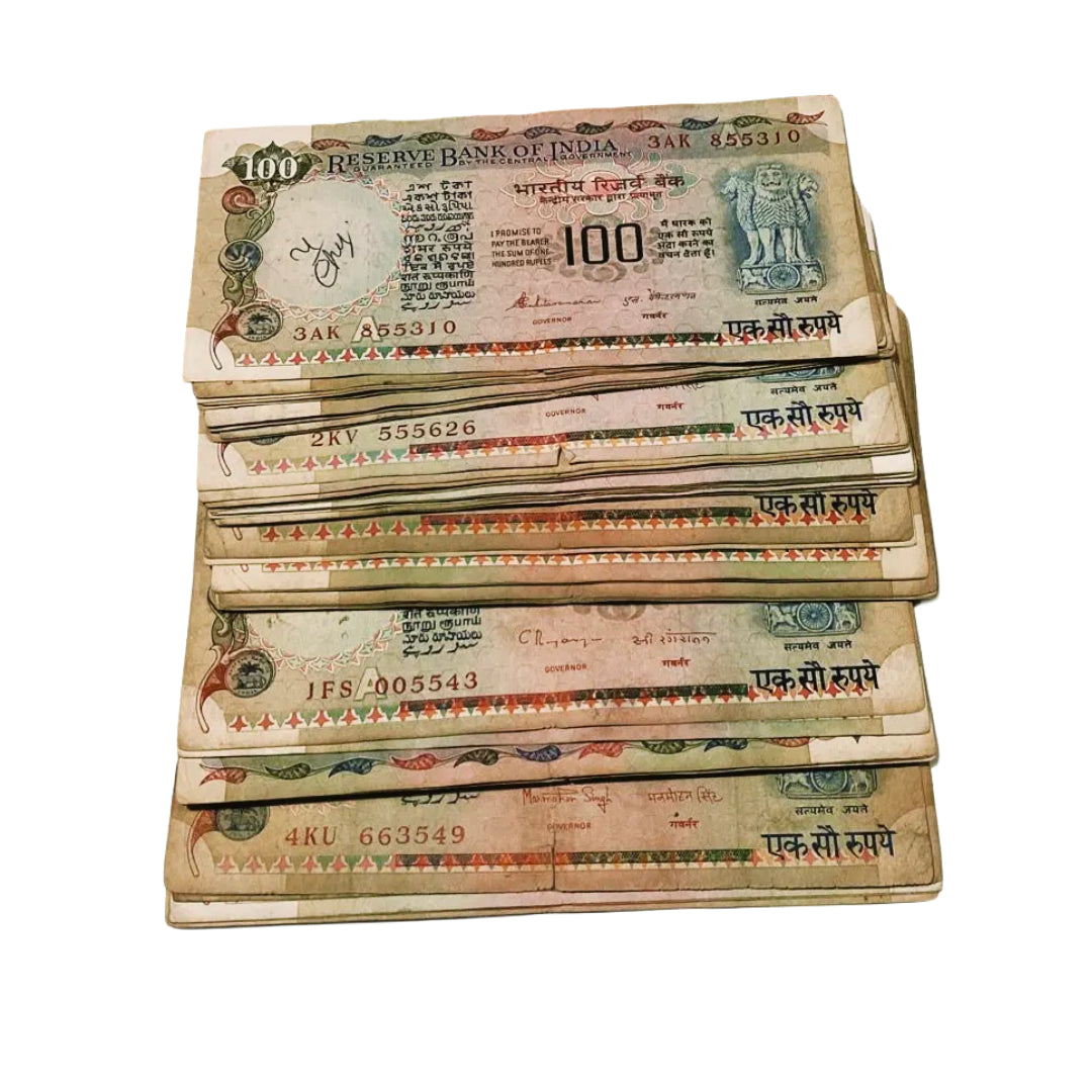 Rs 100 agriculture 10 notes price 1500 governor s vaikatraman  rare collectible - Collection Bazzar