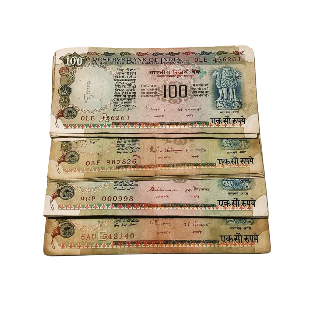 Rs 100 agriculture issue 10 notes  governor c rangrajan rare collectible - Collection Bazzar