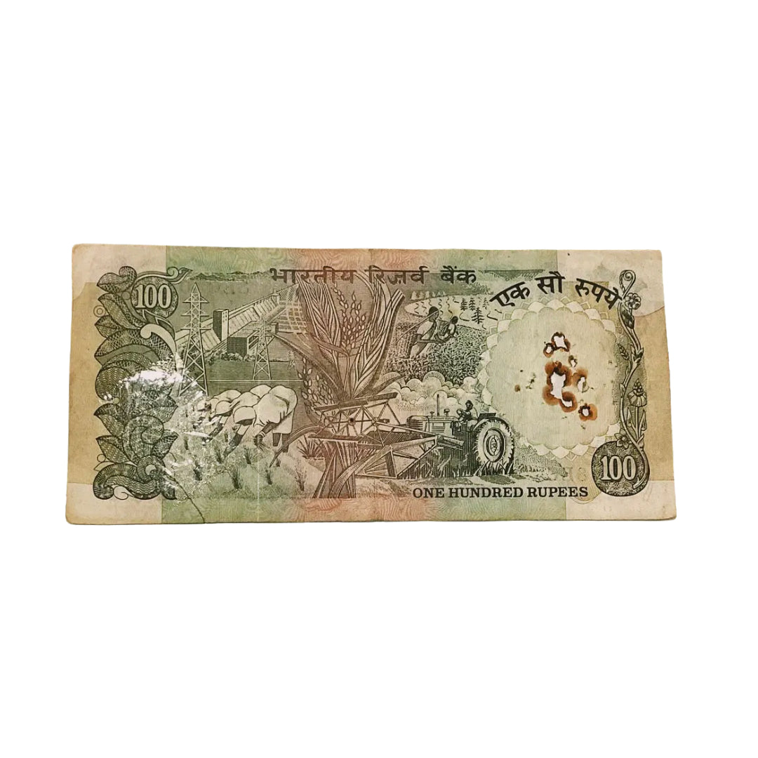 Rs 100 agriculture note 015786 ending 786 holy bismillah c rangrajan rare collectible - Collection Bazzar