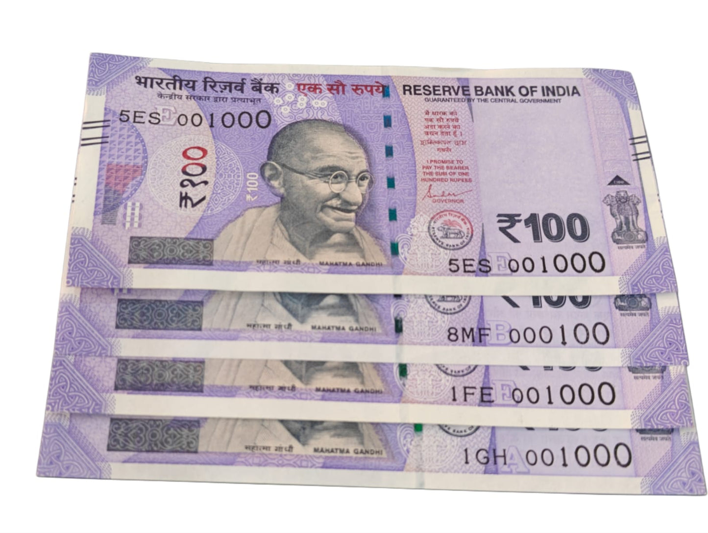 Rs 100 bank note India  001000  fancy number each note price ₹300 - Collection Bazzar