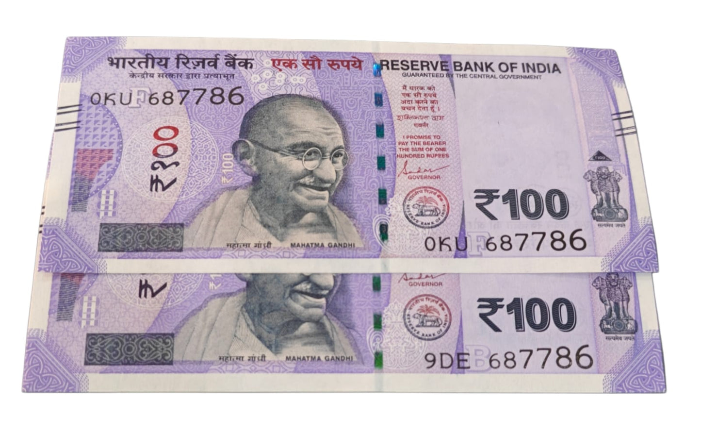Rs 100 bank note India 687786 note each note ₹800 gem unc condition - Collection Bazzar