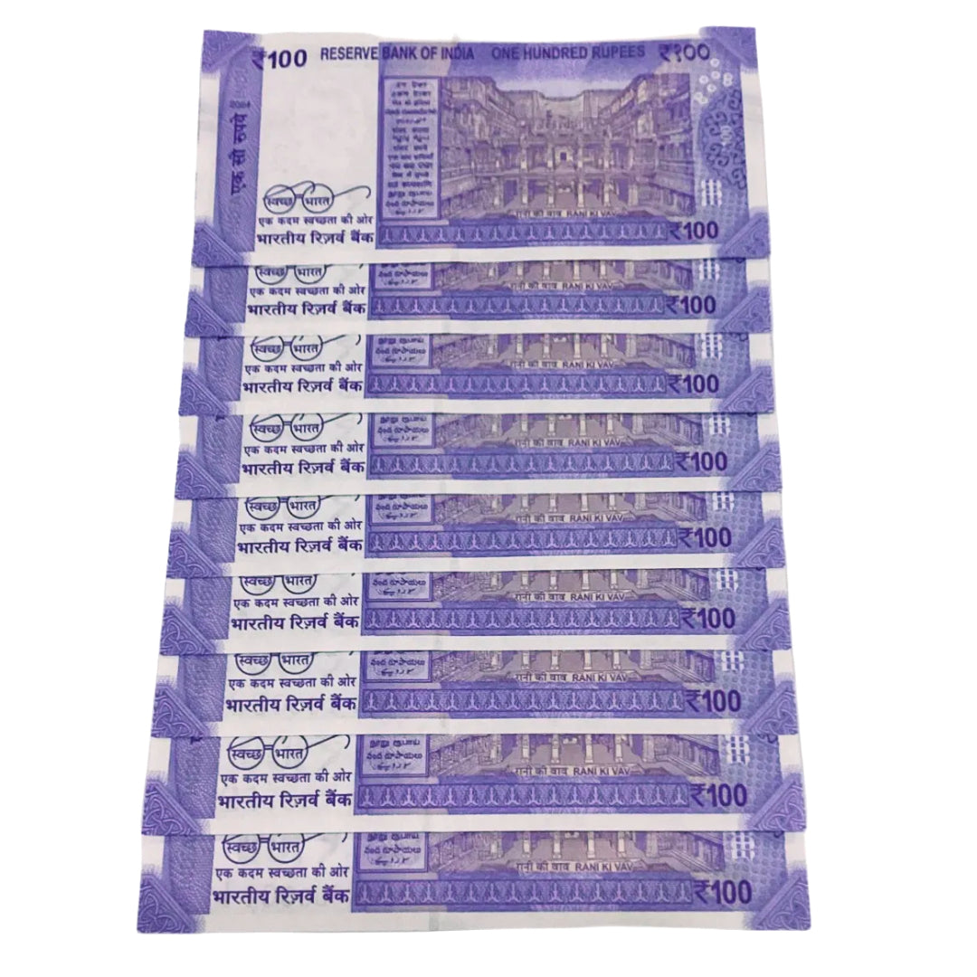 Rs 100 lower number set 000011-000099 governor shaktikant das rare collectible - Collection Bazzar