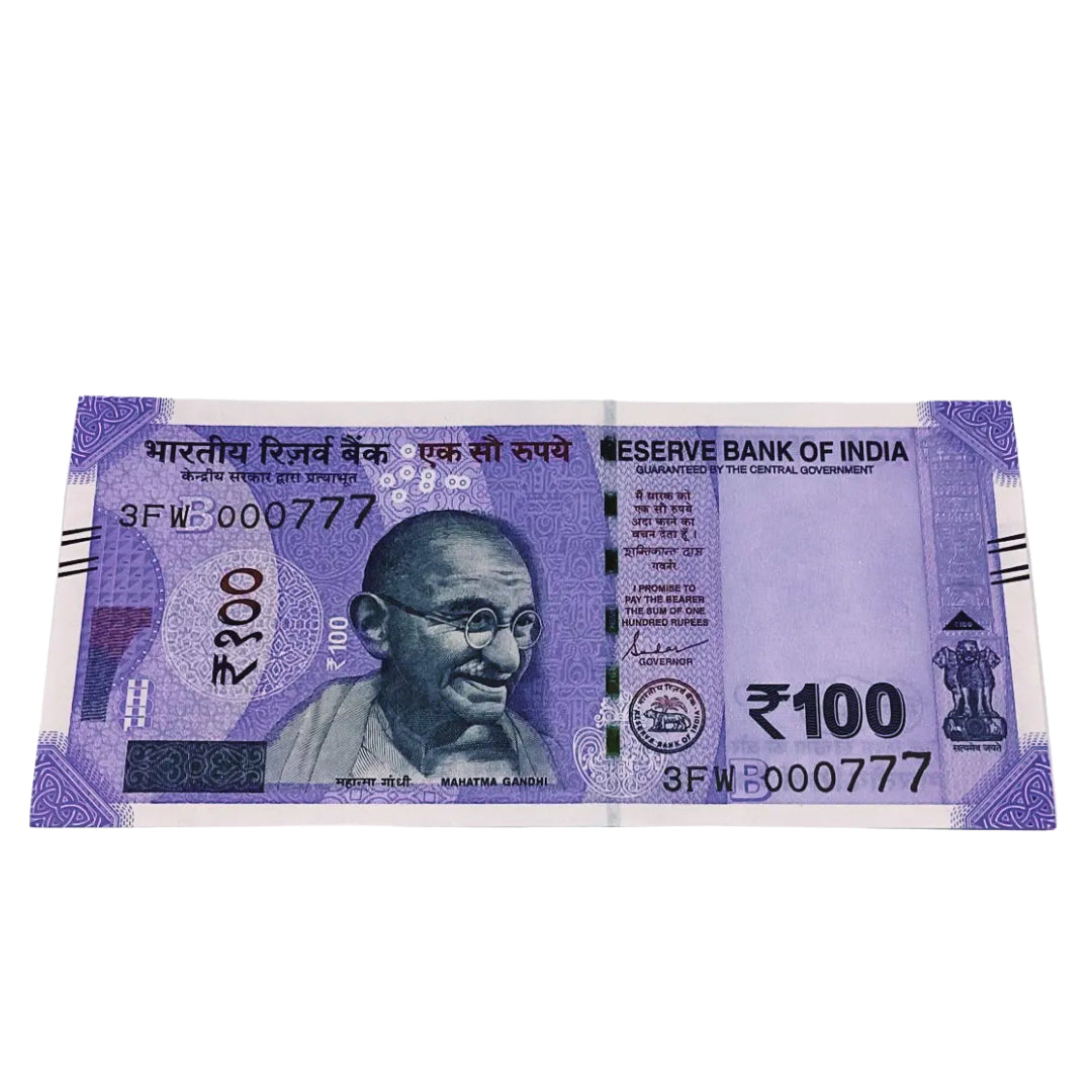 Rs 100 note 000777 ending 777 super governor shaktikant das rare collectible - Collection Bazzar