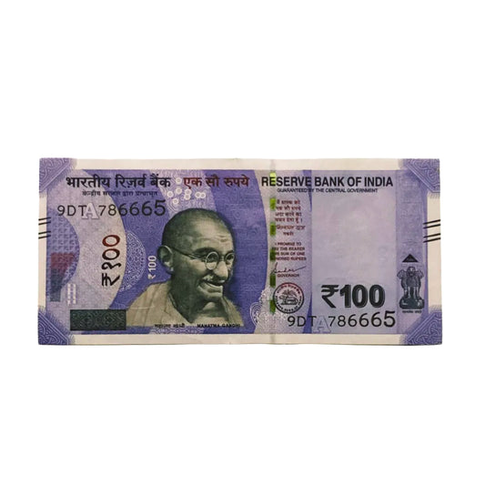 Rs 100 note 786665 starting holy bismillah number gov shaktikant das rare collectible - Collection Bazzar