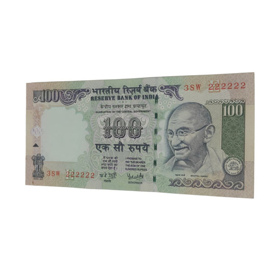 Rs 100 note Serial 222222 Extremely rare | YV Reddy - Collection Bazzar