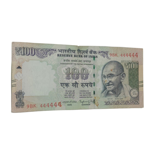 Rs 100 note Serial 444444 | Raghu Ram Rajan Rare Collectible Items - Collection Bazzar