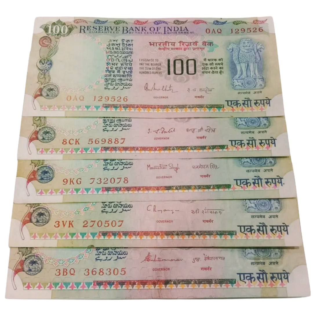 Rs 100 old Agriculture issue very demanding all governor set very hard to find - Collection Bazzar