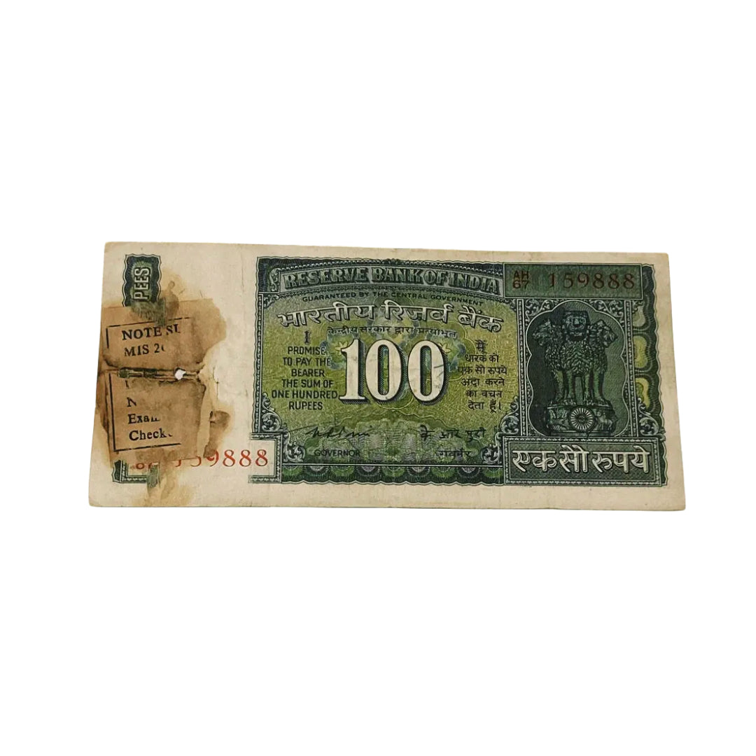 Rs 100 old note 199888 governor k r puri rare collectible - Collection Bazzar