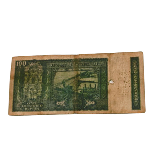 Rs 100 old note 597444 back side dam governor m narshiman rare collectible - Collection Bazzar