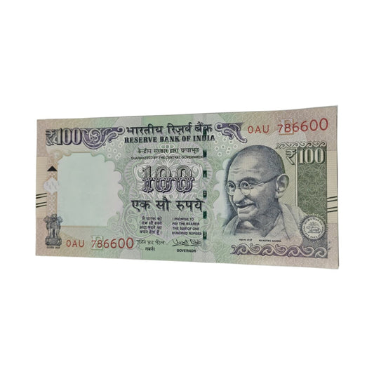 Rs 100 note Serial 786600 Starting 786 Holy | Urjit Pate Rare Collectible Items - Collection Bazzar