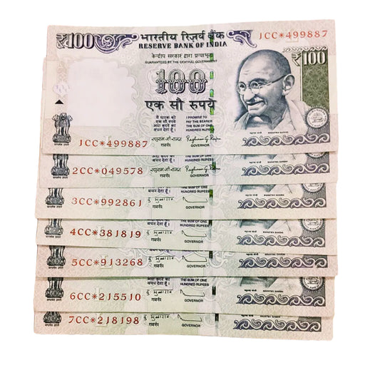 Rs 100 star 1CC-7CC prefix notes  rare collectible - Collection Bazzar