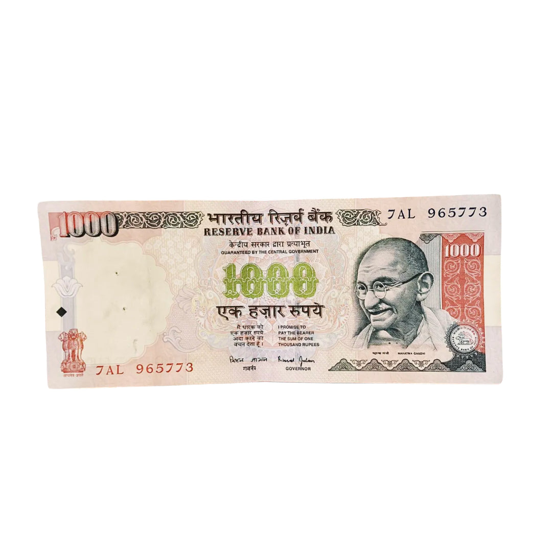 Rs 1000 note 965773 governor bimal jalan rare collectible - Collection Bazzar