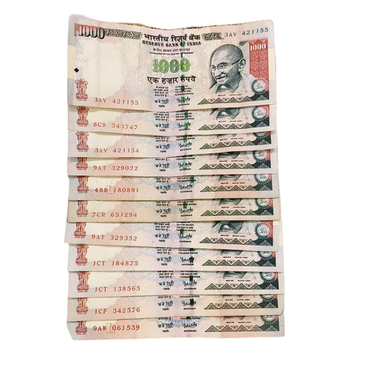 Rs 1000 note governor y v reddy rare collectible 10 pis lot - Collection Bazzar