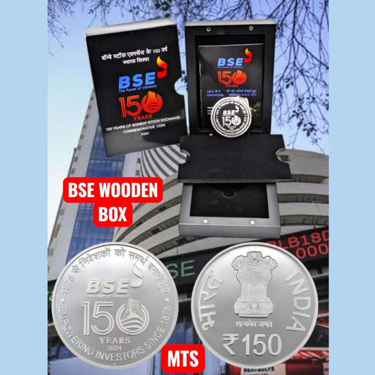 Rs 150 Commemorative Proof Coin – 150 Years of Bombay Stock Exchange - Collection Bazzar