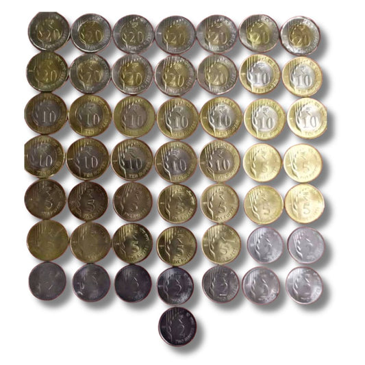 Rs 2, 5, 10 And 20 Raindrop Issue Scarce & Rare Coin Include 50 Coins Set - Collection Bazzar