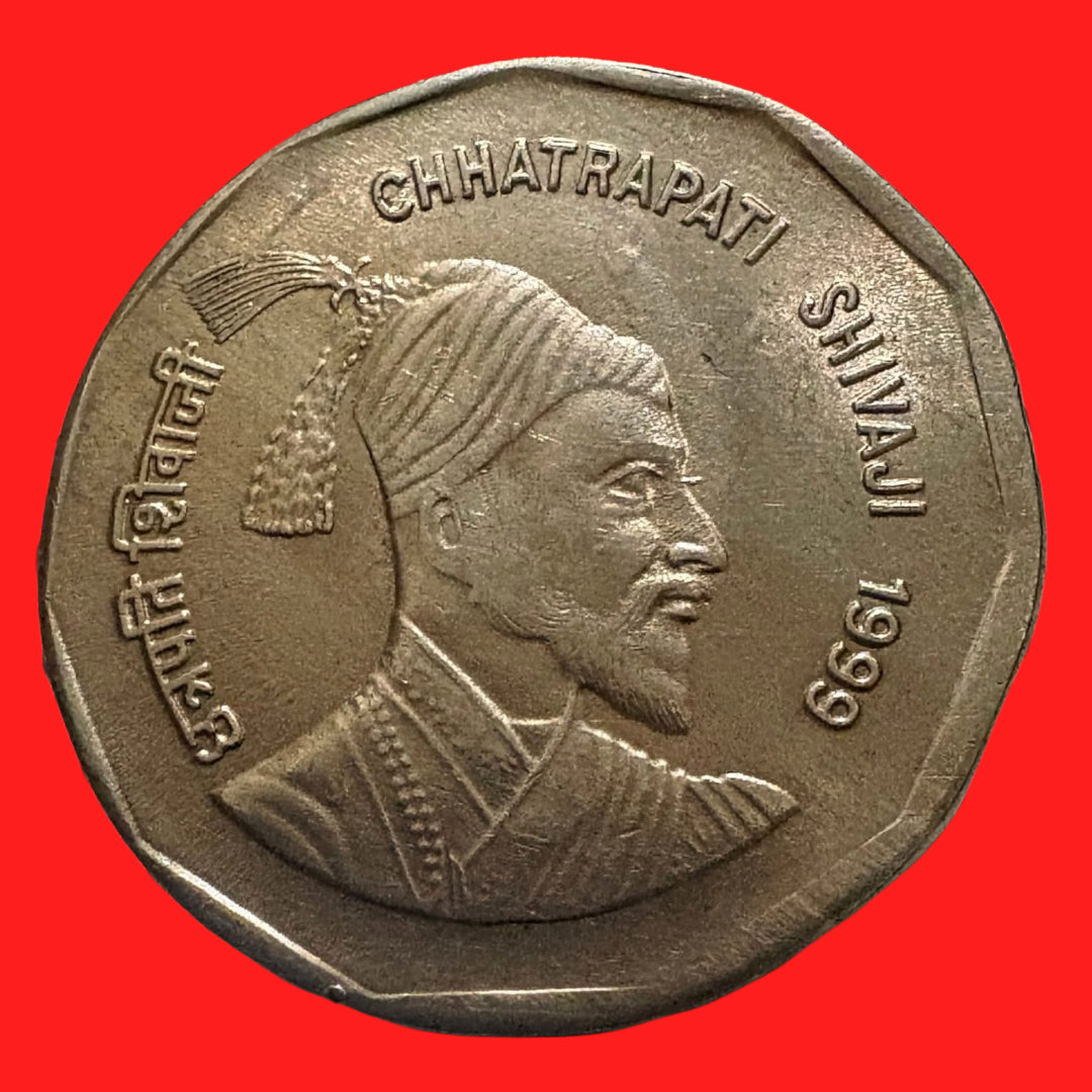Rs 2 Chhatrapati Shivaji Commemorative Coin 1999 Scarce Collectible - Collection Bazzar