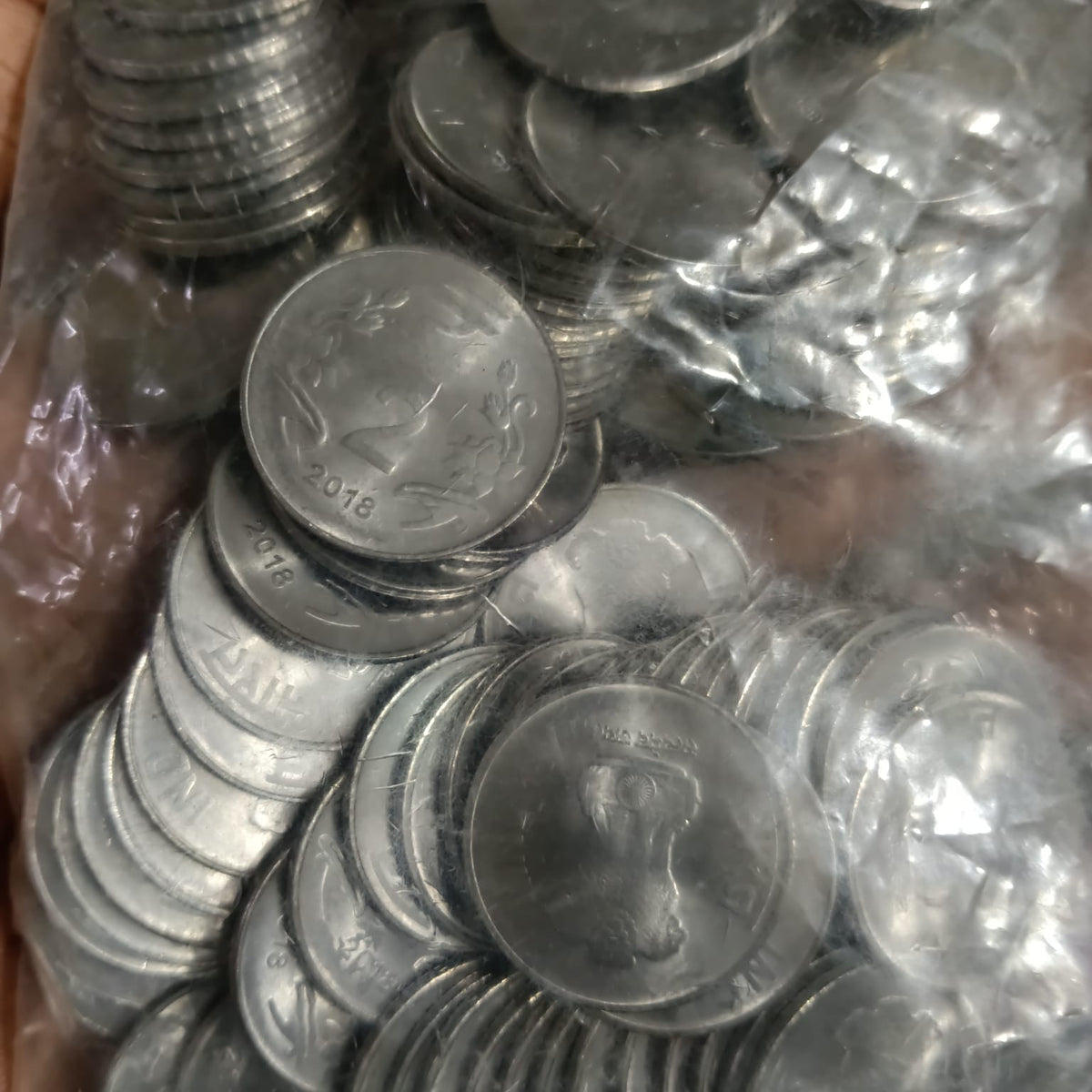 Rs 2 Coin Floral Design FSS 100 PCS Packet Pouch Rare Item - Collection Bazzar