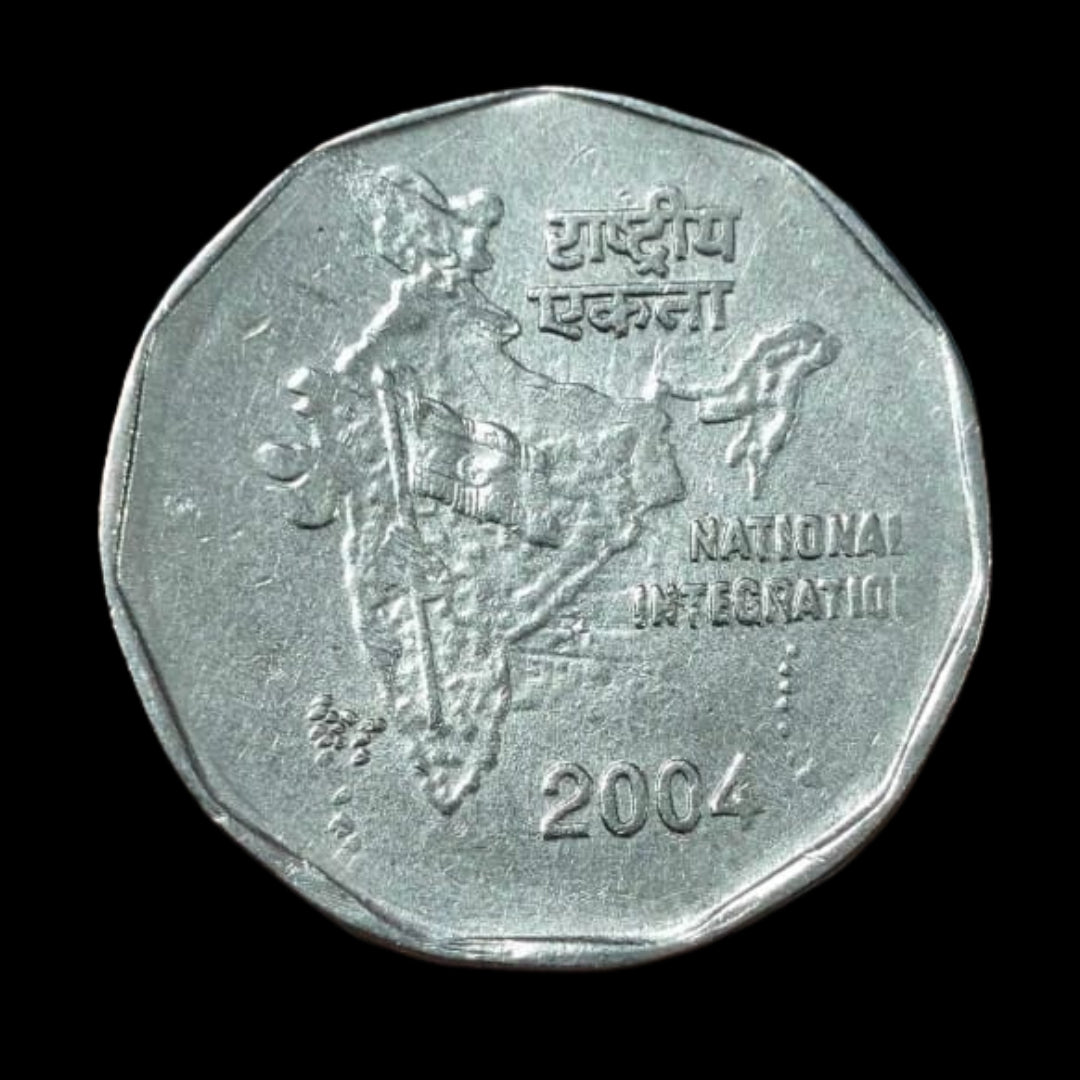 Rs 2 coin year 2004 kolkatta  mint - Collection Bazzar