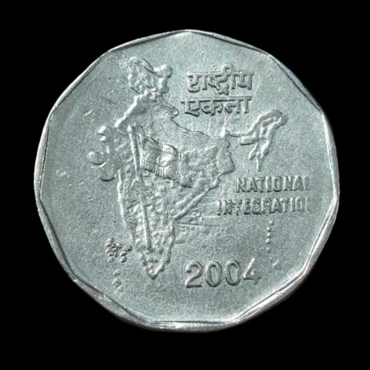 Rs 2 coin year 2004 kolkatta  mint - Collection Bazzar