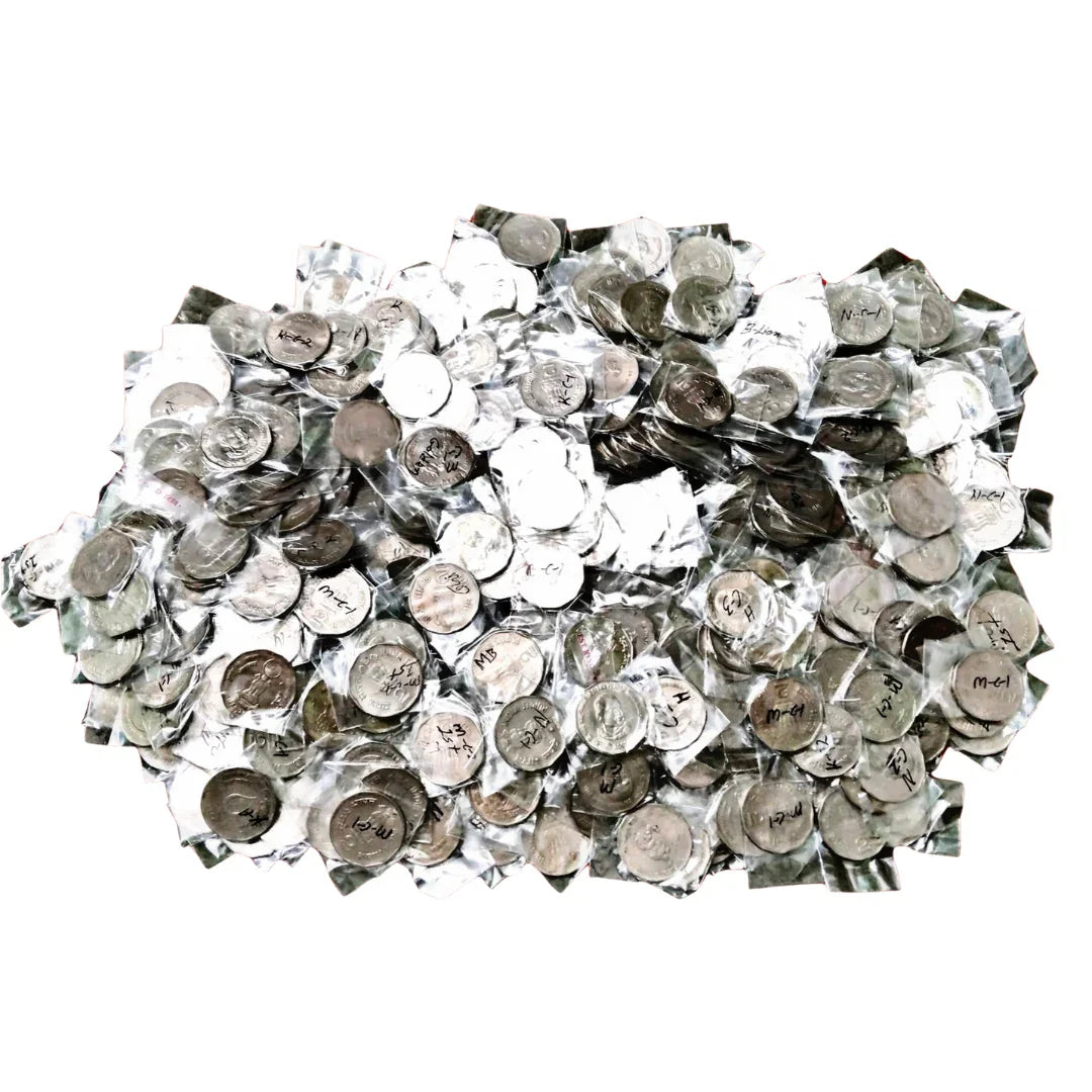 Mixed lot of old Indian commemorative 2 rupee coins in plastic packs for collectors