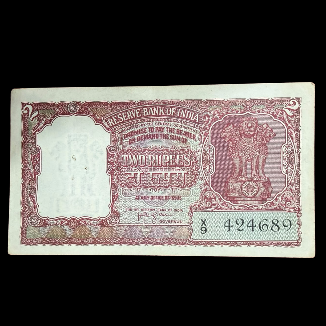 Rs 2 Half Tiger Red Note Governor Hvr Iyenger Rare Collectible - Collection Bazzar