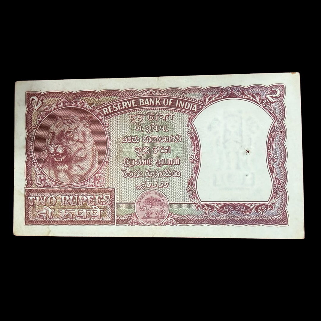 Rs 2 Half Tiger Red Note Governor Hvr Iyenger Rare Collectible - Collection Bazzar