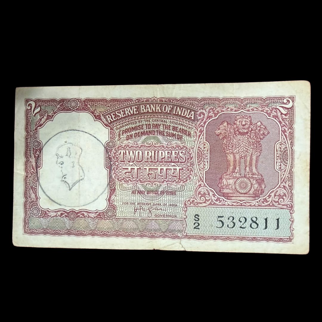 Rs 2 Half Tiger Red Note Governor Hvr Iyenger Rare Collectible - Collection Bazzar