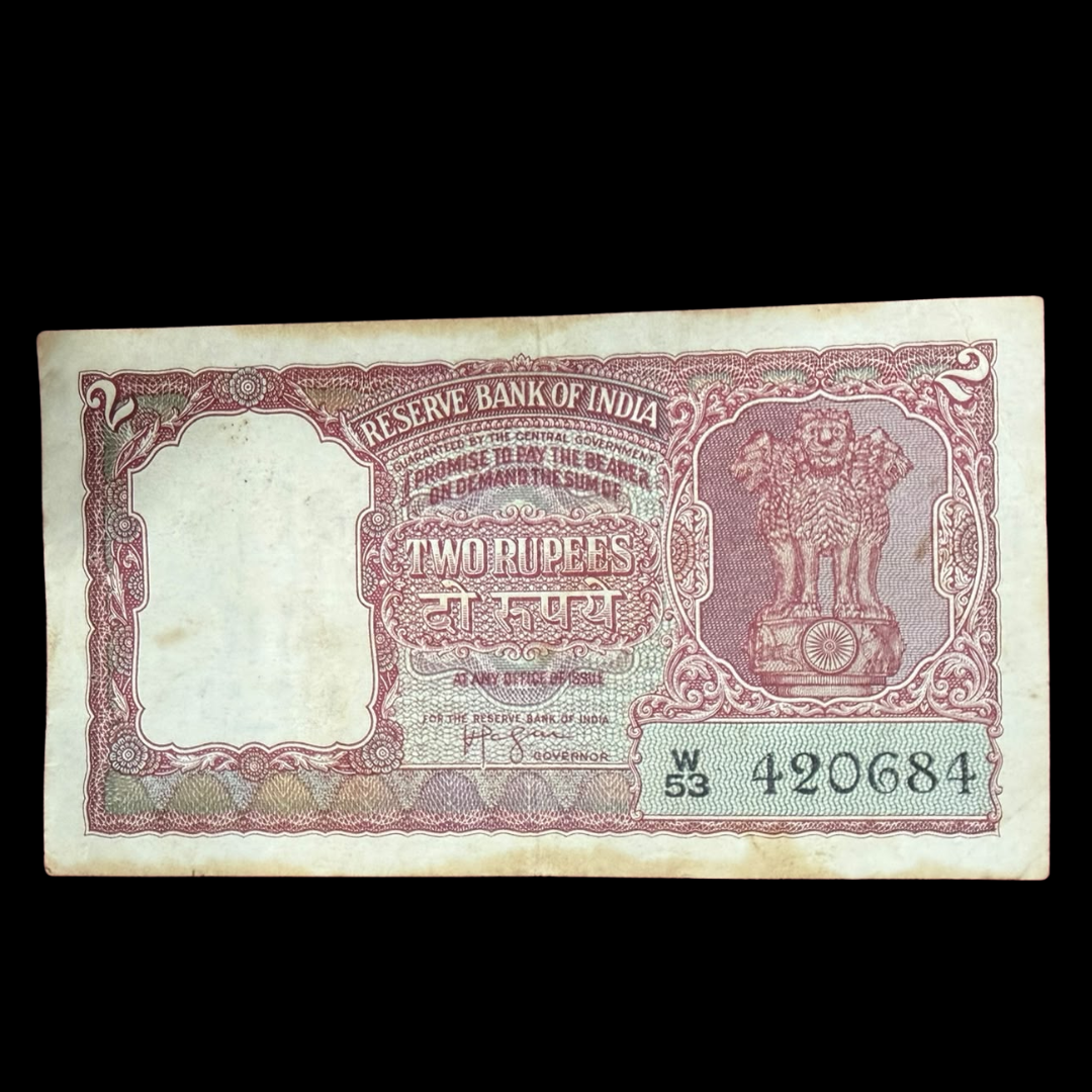 Rs 2 Half Tiger Red Note Governor Hvr Iyenger Rare Collectible - Collection Bazzar
