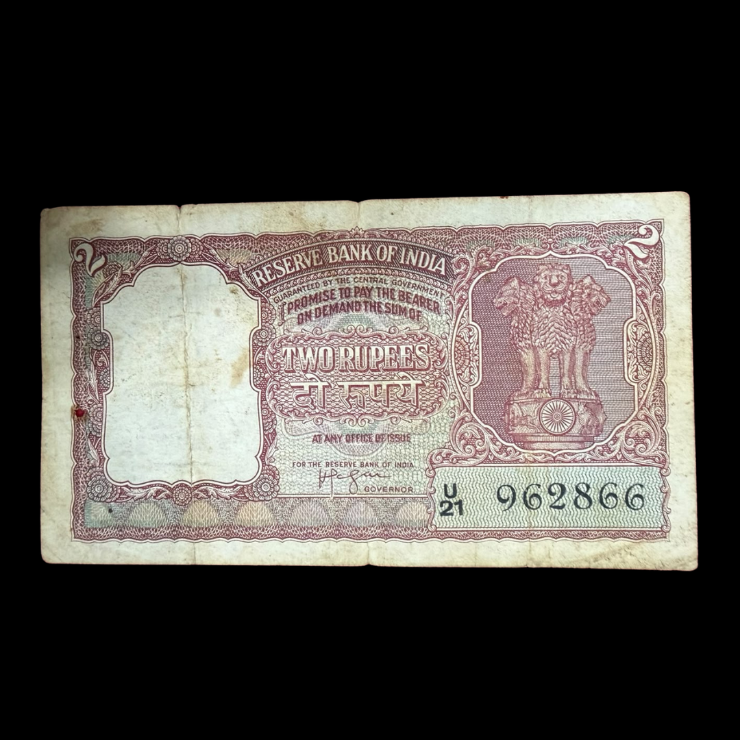 Rs 2 Half Tiger Red Note Governor Hvr Iyenger Rare Collectible - Collection Bazzar