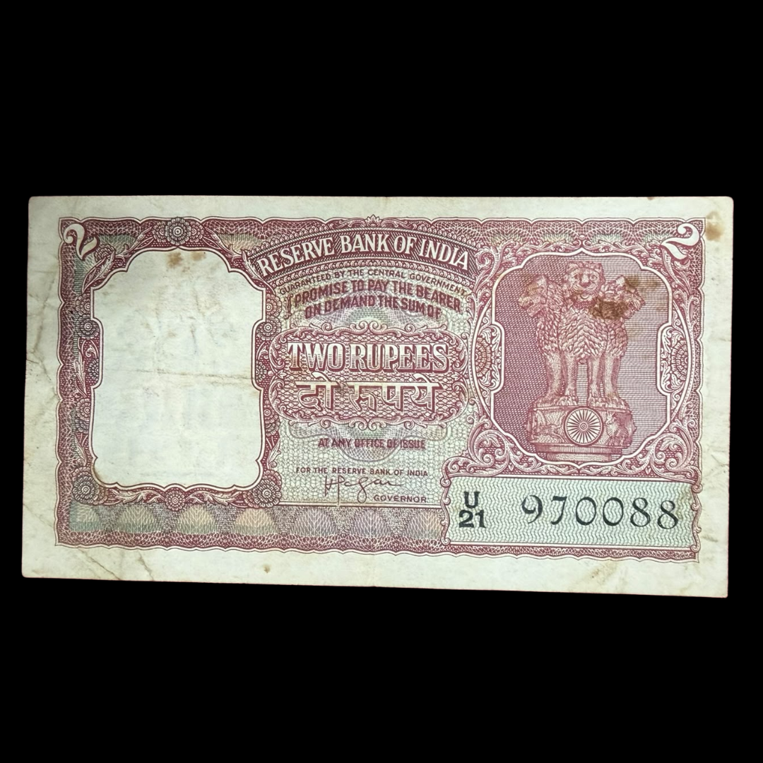 Rs 2 Half Tiger Red Note Governor Hvr Iyenger Rare Collectible - Collection Bazzar