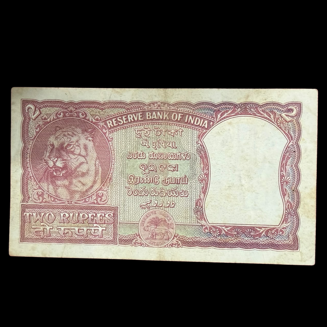 Rs 2 Half Tiger Red Note Governor Hvr Iyenger Rare Collectible - Collection Bazzar