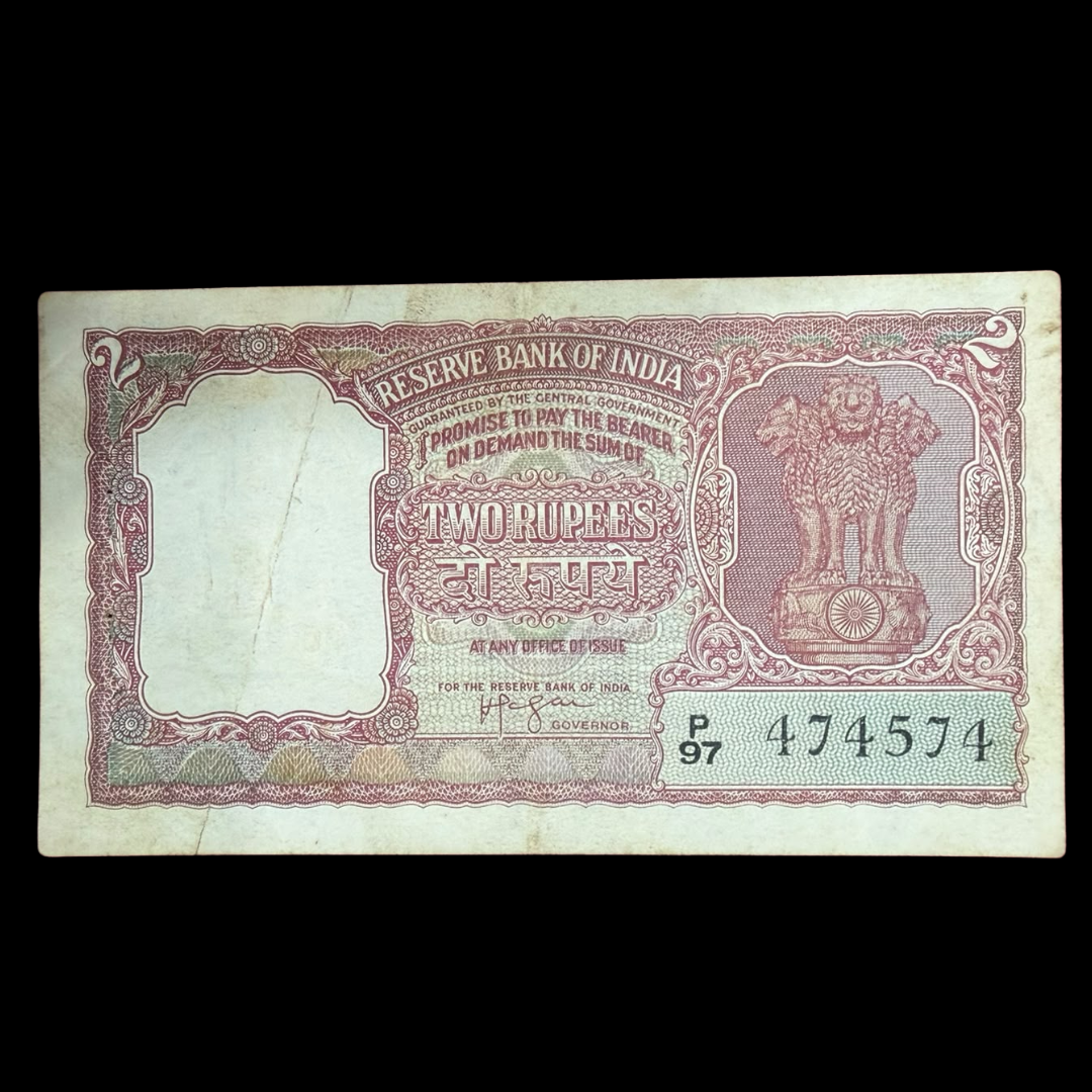 Rs 2 Half Tiger Red Note Governor Hvr Iyenger Rare Collectible - Collection Bazzar