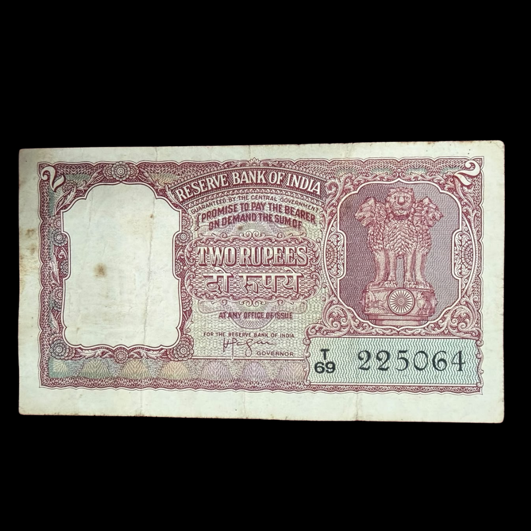 Rs 2 Half Tiger Red Note Governor Hvr Iyenger Rare Collectible - Collection Bazzar
