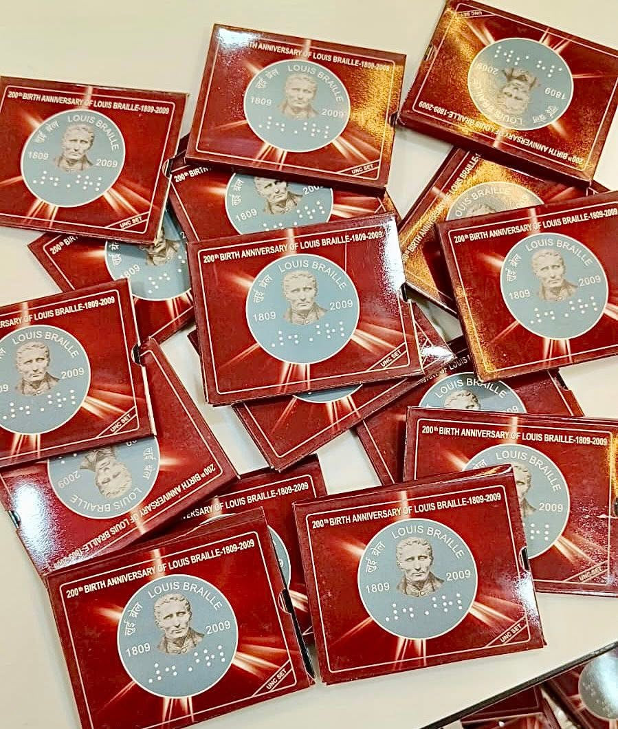 Collector coin sets commemorating 200th birth anniversary of Louis Braille 1809-2009