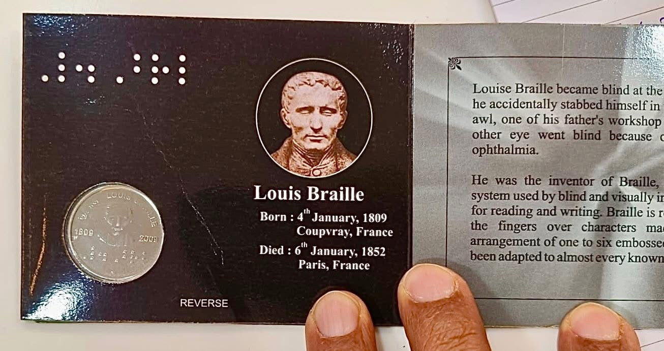 Collector coin sets commemorating 200th birth anniversary of Louis Braille 1809-2009