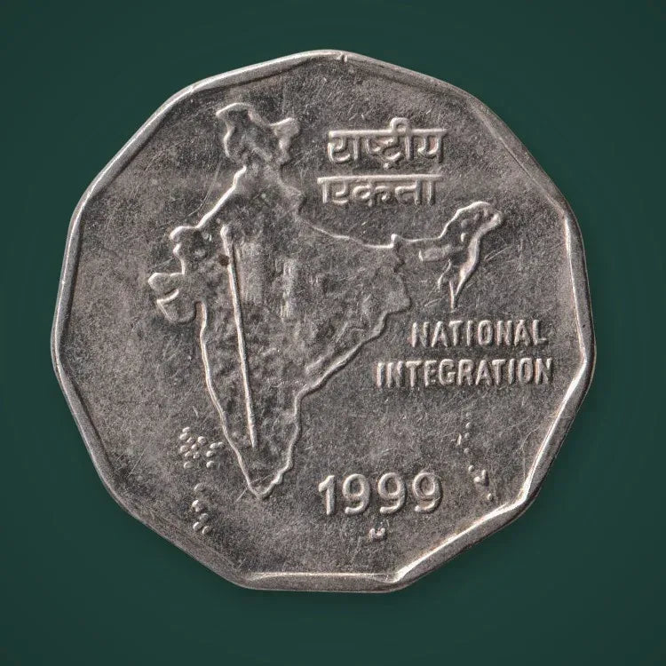 Rs 2 National Integration - 1999 - Foreign Mint- Rare Collectible - Collection Bazzar
