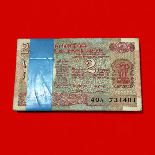 Rs 2 Note Old Packet 731401 Back Satellite Portrait Rare Collectible - Collection Bazzar