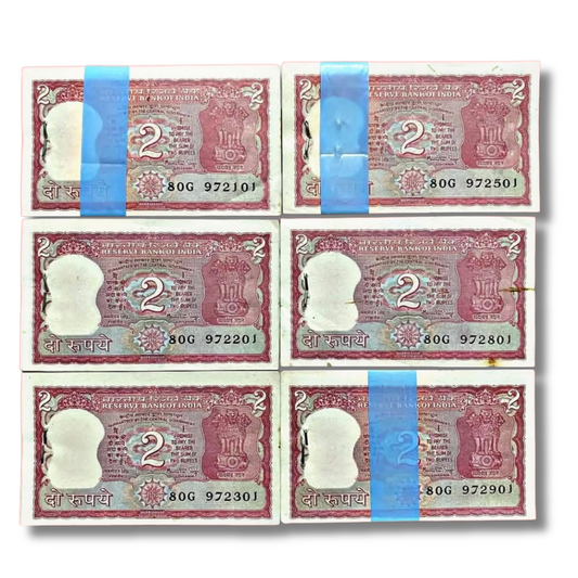 Rs 2 rare serial note packet Governor Dr Manmohan Singh excellent condition collectible India
