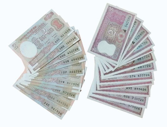 Rs 2 Notes B11 TO B36 Signature Set With Sleeves And Sticker - Collection Bazzar