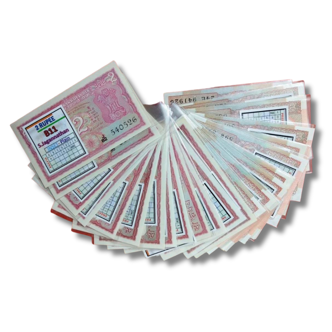 Rs 2 Notes B11 TO B36 Signature Set With Sleeves And Sticker - Collection Bazzar