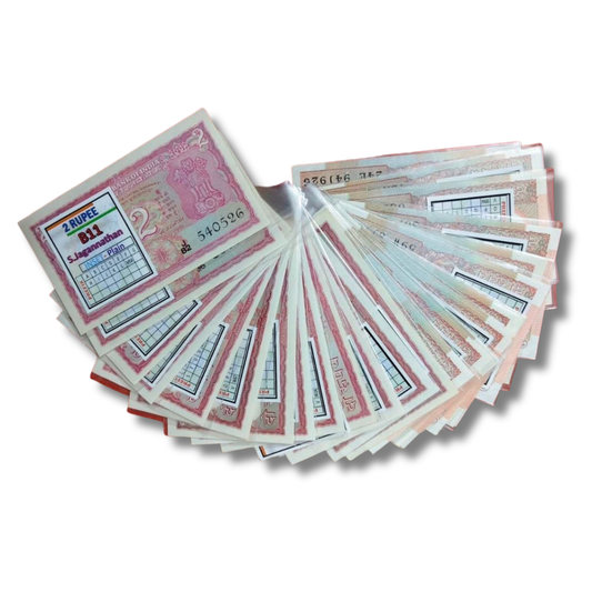 Rs 2 Notes B11 TO B36 Signature Set With Sleeves And Sticker - Collection Bazzar