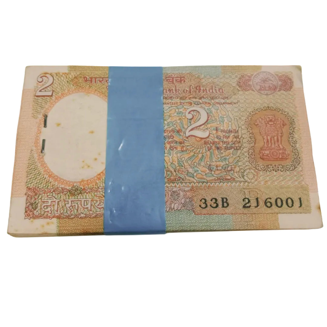 Rs 2 OLD Satellite issue serial packet 33B 216001 RN Malhotra SIGN - Collection Bazzar