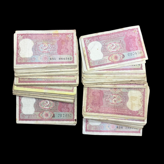 Rs 2 Old Note Tiger Mix prifix Governor Loose Notes 100 Pcs Rare - Collection Bazzar
