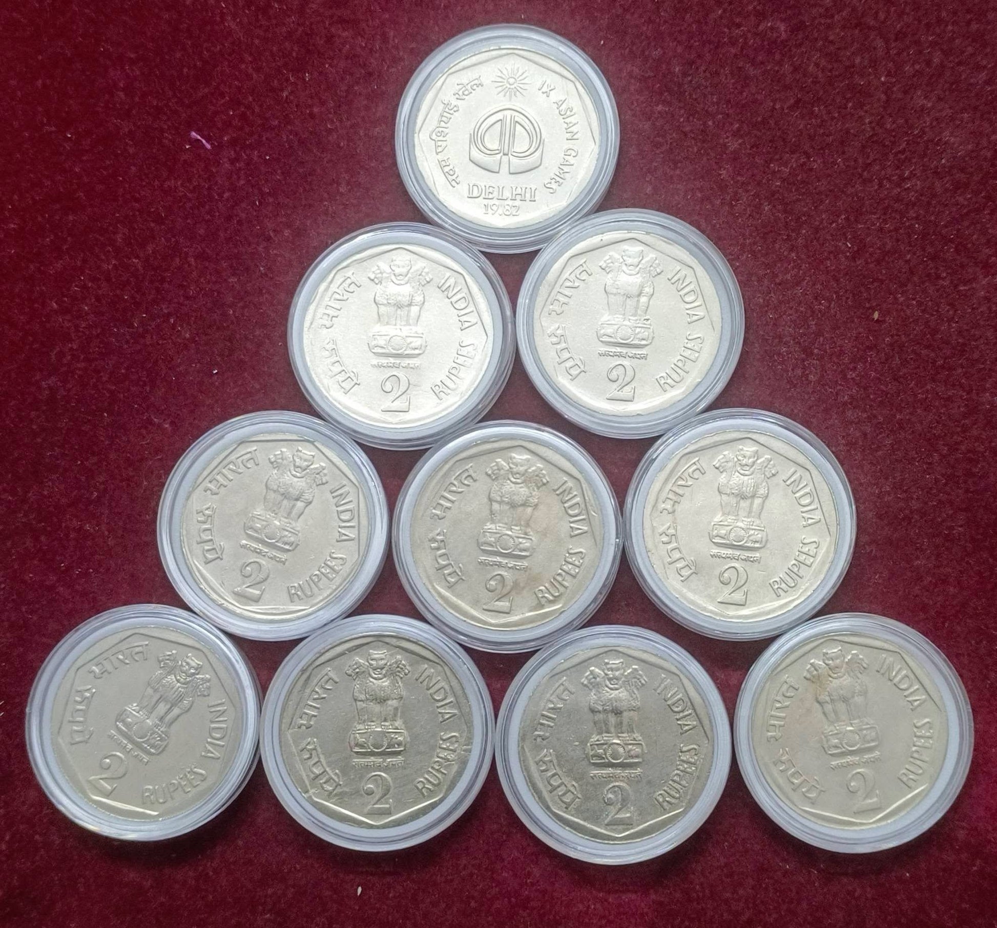 Rs 2,RUPEES ASIAN GAME BOMBAY MINT 10,COIN'S TOP CONDITION, - Collection Bazzar