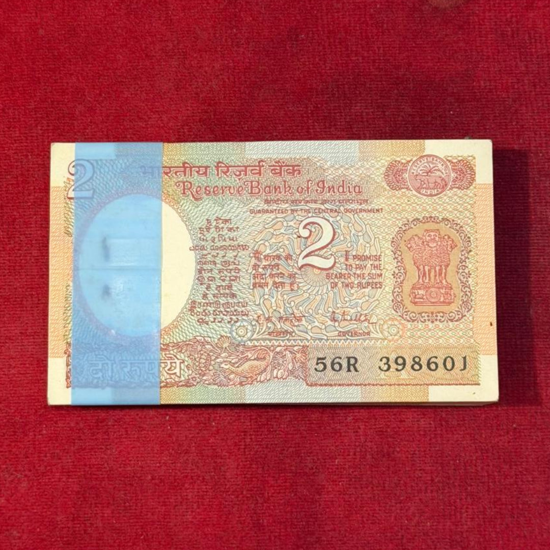 Rs 2 Satellite Note 100 Packet 398601-398700 R N Malhotra Signed - Collection Bazzar