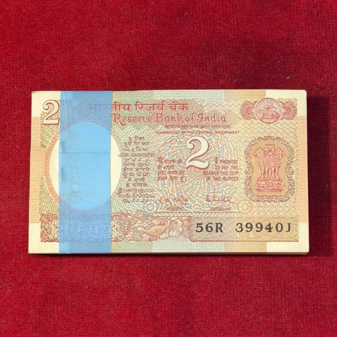 Rs 2 Satellite Note 100 Packet 399401-399500 R N Malhotra Signed - Collection Bazzar