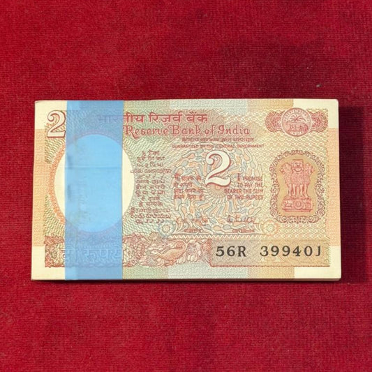 Rs 2 Satellite Note 100 Packet 399401-399500 R N Malhotra Signed - Collection Bazzar