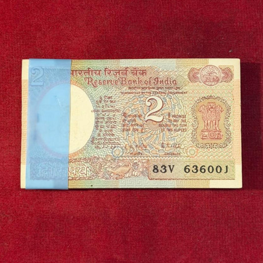 Rs 2 Satellite Note 100 Packet 636001-636100 R N Malhotra Signed - Collection Bazzar